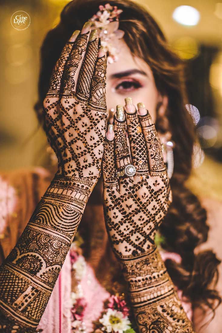 Bridal mehendi artistry close-up